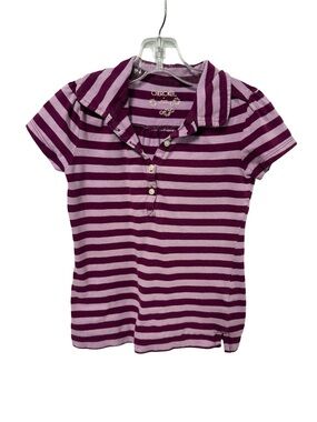 Cherokee Purple and Lavender Striped Polo Shirt